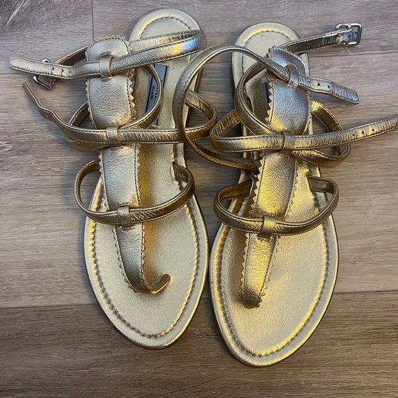 Prada gold gladiator sandals - Picture 1 of 3